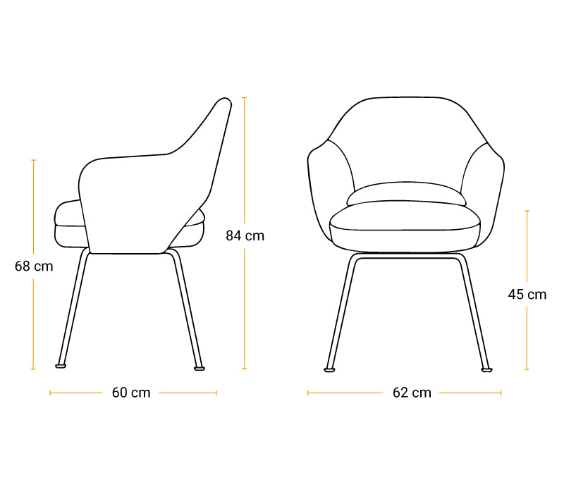 Silla Saarinen Arm Tubular Eco cuero - Manifesto Design Store